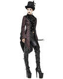 Devil Fashion Libertine's Remorse Womens Gothic Aristocrat Dovetail Coat - Red & Black