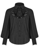 Punk Rave Mens Gothic Regency Shirt Top Black Jabot Cravat Tie Steampunk Vampire