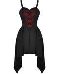 Dark In Love Gothic Lace Chevron Dress - Black & Red