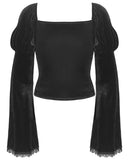 Dark In Love Deadly Innocence Gothic Velvet & Lace Court Top
