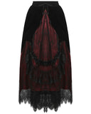 Dark In Love Scarletta Gothic Skirt - Black & Red