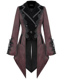 Devil Fashion Libertine's Remorse Womens Gothic Aristocrat Dovetail Coat - Red & Black