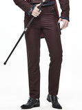 Devil Fashion Mens Gothic Steampunk Formal Dress Pants Trousers Wine Red Black