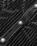 Punk Rave Morgana Womens Gothic Velvet Blouse Top - Black