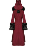 Devil Fashion Whispering Forest Womens Gothic Coat - Red & Black