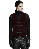 Punk Rave Alcazar Mens Waistcoat Vest - Red Damask