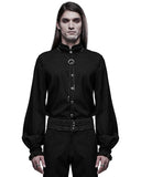 Punk Rave Mens Gothic Steampunk Vampire Dress Shirt Top & Bootlace Tie Black
