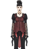 Devil Fashion Womens Gothic Vampire Witch Blouse Tunic Top Dress Red Black Lace