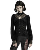 Punk Rave Oleandra Womens Baroque Gothic Blouse Top