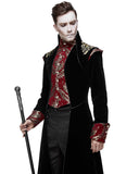 Devil Fashion Marcellus Mens Gothic Coat - Black & Red