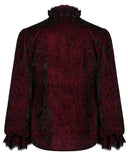 Punk Rave Balthasar Mens Velvet Gothic Vampire Poet Shirt - Red & Black