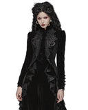 Punk Rave Vesperina Womens Gothic Velvet Riding Jacket - Black