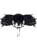 Punk Rave Womens Decadent Gothic Faux Feather Harness Shrug