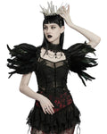 Punk Rave Womens Decadent Gothic Faux Feather Harness Shrug