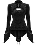 Punk Rave Shadowflower Womens Gothic Velvet Top