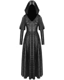 Devil Fashion Womens Long Hooded Gothic Jacket Cloak Dress Faux Leather Witch