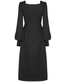 Punk Rave Daily Life Casual Gothic Crossover Midi Dress