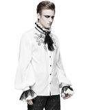 Devil Fashion Calpernicus Mens Gothic Shirt & Cravat - White