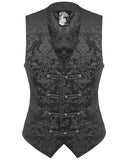 Punk Rave Alcazar Mens Waistcoat Vest - Black Damask