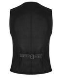 Punk Rave Mens Vest Waistcoat Black Gothic Steampunk Victorian VTG Faux Leather