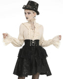 Dark In Love Wildwinde Steampunk Blouse Top - Vintage Off-White