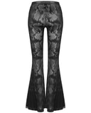 Punk Rave Womens Apocalyptic Goth Sheer Mesh Fishnet Flare Leggings Bell Bottoms
