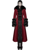Devil Fashion Whispering Forest Womens Gothic Coat - Red & Black