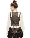 Devil Fashion Legion Womens Steampunk Corset Top - Brown