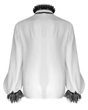 Devil Fashion Calpernicus Mens Gothic Shirt & Cravat - White