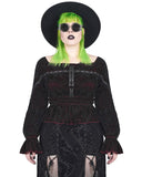 Punk Rave Plus Size Incarnadine Gothic Blouse Top - Red
