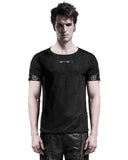 Punk Rave Atompunk Mens Apocalyptic Broken Knit T-Shirt Top