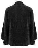 Devil Fashion Mens Gothic Poet Pirate Shirt Top Black Velvet Steampunk Vampire