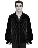 Devil Fashion Mens Gothic Poet Pirate Shirt Top Black Velvet Steampunk Vampire