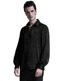 Punk Rave Mens Serpentine Gothic Dandy Shirt - Black