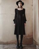 Punk Rave Daily Life Casual Gothic Crossover Midi Dress