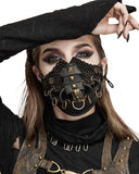 Devil Fashion Womens Dieselpunk Mouthguard Face Mask Brown Black Studs Goth Punk