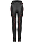 Punk Rave Womens Casual CyberGoth Leggings - Black & Red - Extended Size Range