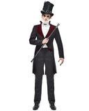 Devil Fashion Arterial Spray Mens Gothic Tailcoat Jacket - Black & Red