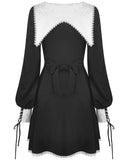 Dark In Love Hermione Gothic Mini Dress - Black & White
