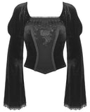 Dark In Love Deadly Innocence Gothic Velvet & Lace Court Top