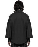 Punk Rave Mens Steampunk Pirate Shirt Top Black Gothic Poet VTG Medieval Lace Up