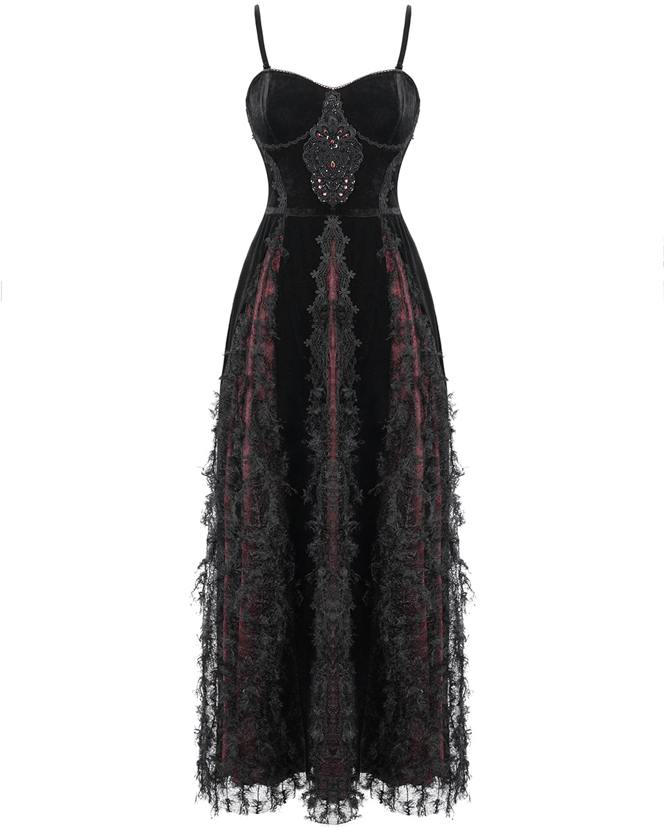 Eva Lady Scarlett's Temptation Long Gothic Prom Dress - Black & Red Violent Delights Eva Lady Scarlett's Temptation Long Gothic Prom Dress - Black & Red Violent Delights