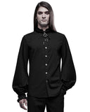 Punk Rave Mens Gothic Steampunk Vampire Dress Shirt Top & Bootlace Tie Black