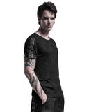 Punk Rave Atompunk Mens Apocalyptic Broken Knit T-Shirt Top