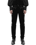 Punk Rave Lisanthium Mens Gothic Regency Dress Pants - Black Velvet