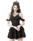 Dark In Love Gothic Lace Vampire Mini Dress - Black & Red