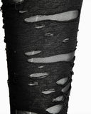Punk Rave Corrosion Womens Shredded Dieselpunk Leggings - Black