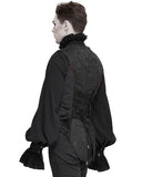 Devil Fashion Vladimyre Gothic Regency Waistcoat Vest - Black & Red