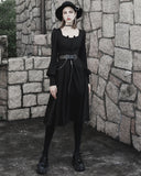 Punk Rave Daily Life Casual Gothic Crossover Midi Dress