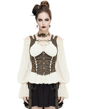 Devil Fashion Legion Womens Steampunk Corset Top - Brown